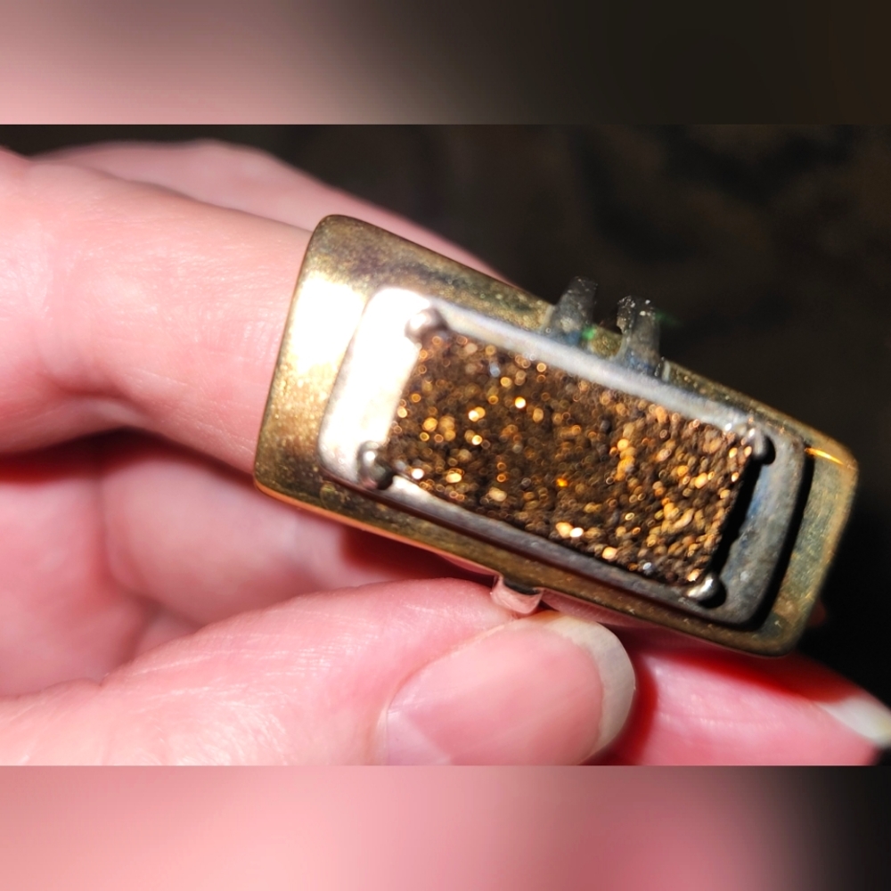 Druzy Ring with Sterling Silver and Vermeil, size 7
